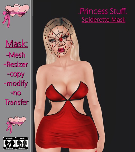 .Princess Stuff. [Spiderette Mask] *Red* [wear me]
