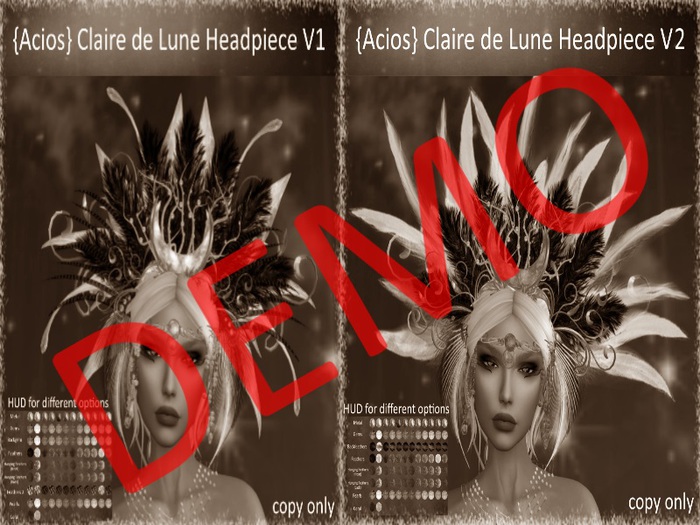 {Acios} Claire de Lune Headpiece V1 & V2 DEMO