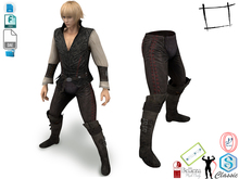 Dae Obj FBX Men's Medieval Renaissance Peasant Palace Royal Man Costume Pants and Boots Slink, Jake