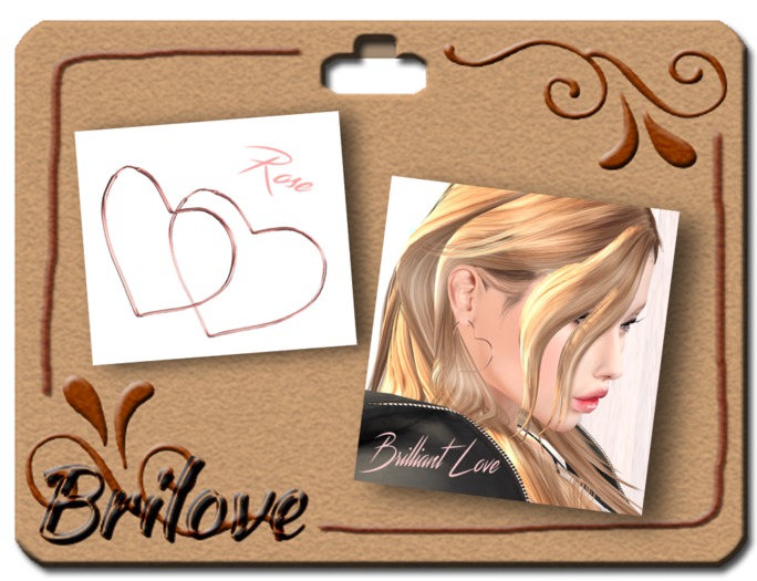 {Brilove} Hoop pierced - heart - Rose Gold