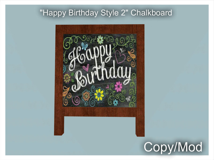 *CC* "HappyBirthday Style 2"Chalkboard 