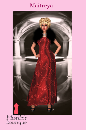 Adele red gown for Maitreya