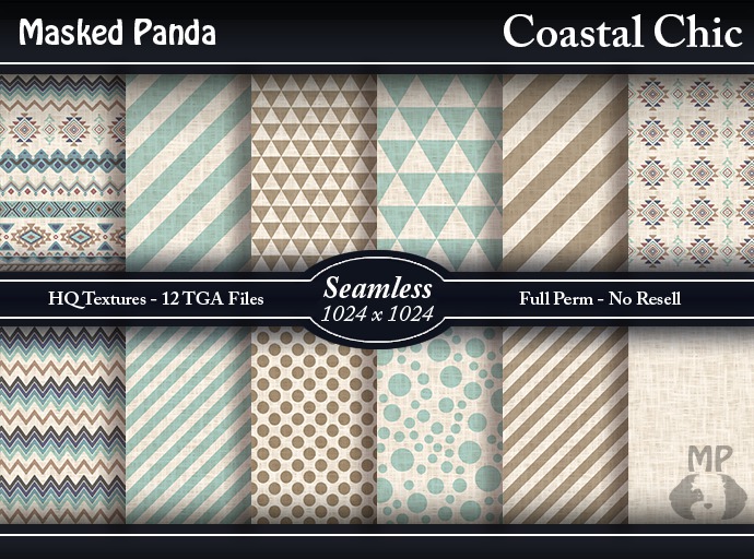 Masked Panda - Coastal Chic Seamless Textures - Full Perm