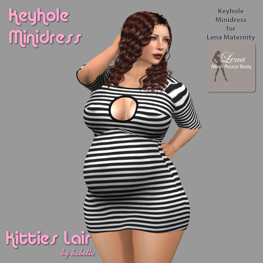 *KL* Keyhole Dress for Lena Maternity - Stripes Black