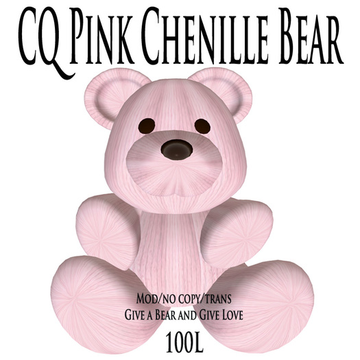 CQ Pink Chenille Bear