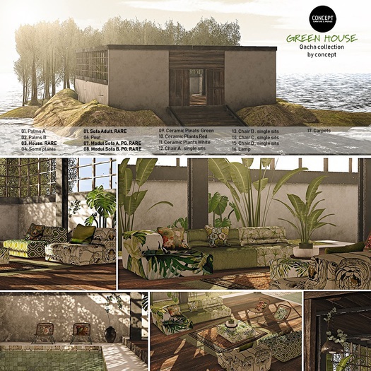Concept} *8. Green House: Sofa Modul B. PG. RARE