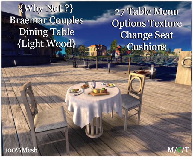 {Why Not ?} Braemar Couples Dining Table {Light Wood}-Boxed