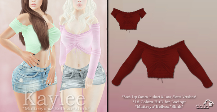 CLoUD10 - KayLee Ruched Top - Cherry (BOX) ADD ME
