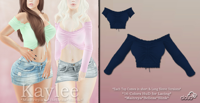 CLoUD10 - KayLee Ruched Top -  Navy  (BOX) ADD ME