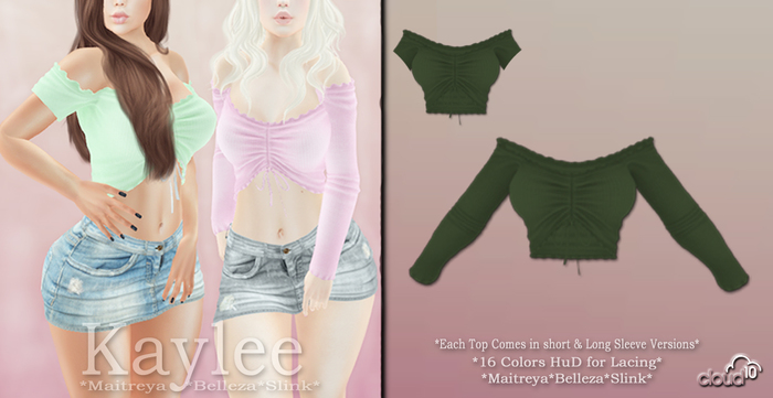 CLoUD10 - KayLee Ruched Top -   Army(BOX) ADD ME