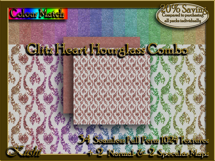 Glitz Heart Hourglass Combo Textures