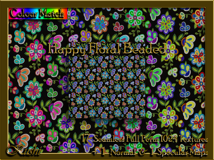 !Kushi! HappyFloralBeaded Textures -WearToUnpack