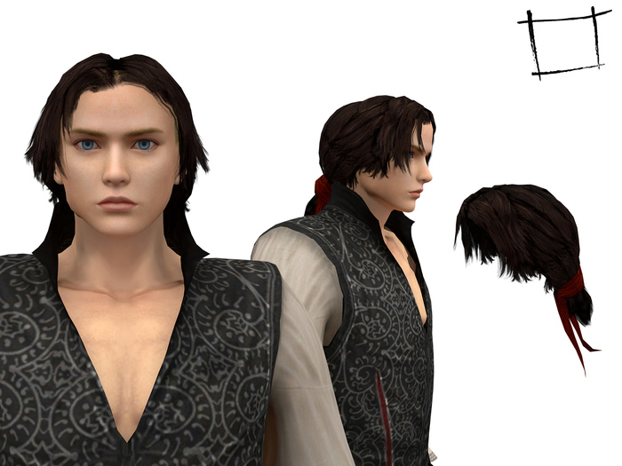 Full Perm Mesh Men's NonRig Long Ponnytail Hair