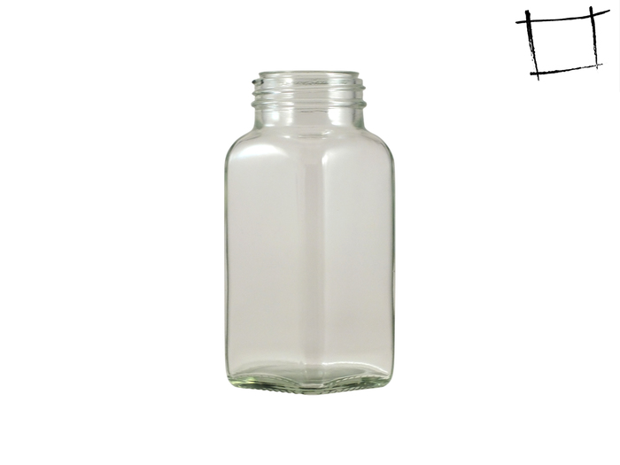 Full Perm Mesh Square Glass Jar