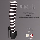 !MiH Teasdale Black plats & stripe socks (dk,med,lt) boxed