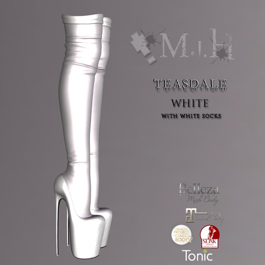 !MiH Teasdale plats & socks All Wht boxed
