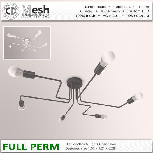 Modern 6-Light Chandelier {OCD}Mesh