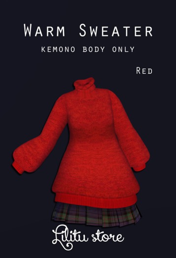 Warm Sweater  + Skirt - (Red) - Lilitu Store