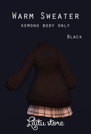 Warm Sweater  + Skirt - (Black) - Lilitu Store