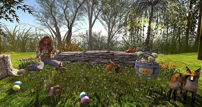 CJ little Spring Scene 01 with 11 diff. Singe Anim in Stump