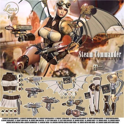 Luas Steam Commander Skirt Red & Grey