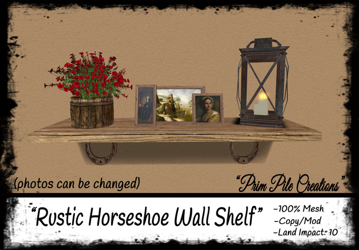 ~PPC~ Rustic Horseshoe Wall Shelf BOXED