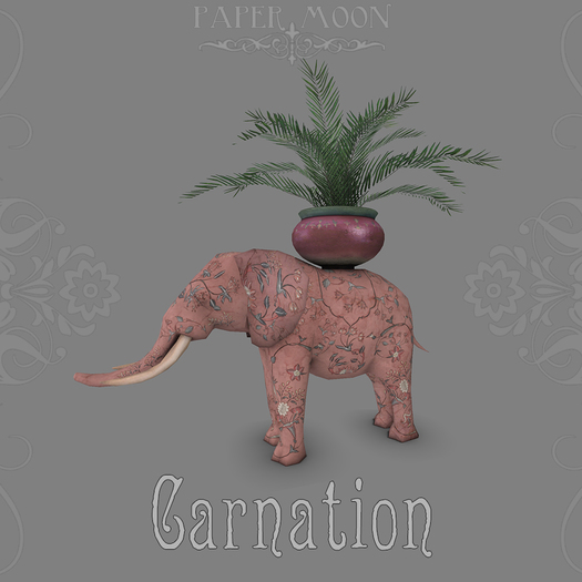*pm* Painted Plaster Elephant Planter - Carnation (ADD ME)