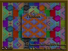 Patches Fabric Seamless Texture Pack, Full Perms, High Res 1024 x 1024, Tileable, Repeating