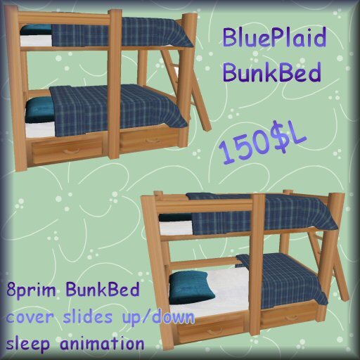 BluePlaid BunkBeds *GG*