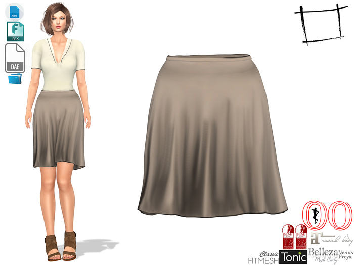 Dae Obj FBX Women's Black Thick Leather Mini Skirt Slink,Ocacin Standard, Maitreya, Belleza, Tonic