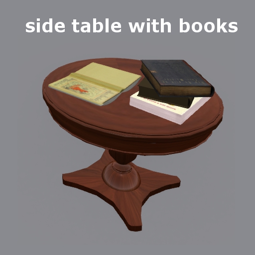 side table with books