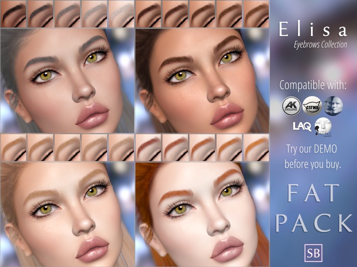 (Catwa Lelutka LAQ Genus AKDeluxe) Eyebrows Elisa.Fatpack