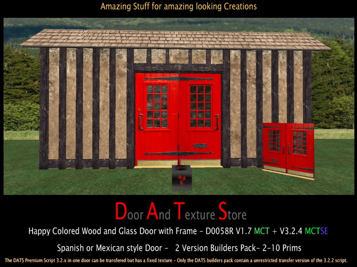 Happy Sale Price! Happy Colored Spanish Gate or Mexican Double Doors, Rustic Door D0058 Red