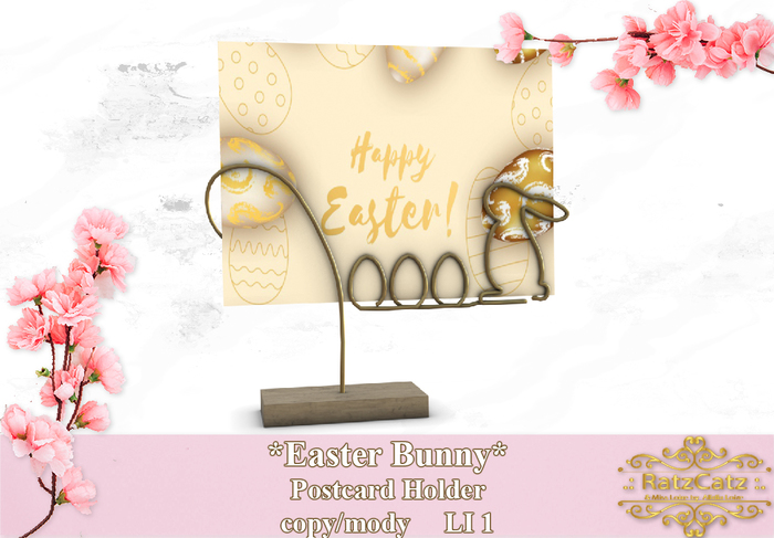 .: RatzCatz :. Postcard Holder *Easter Bunny*