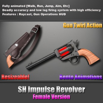 Revolver Lady Version Second Life Marketplace - SH Impulse Revolver - Red (Female Version)