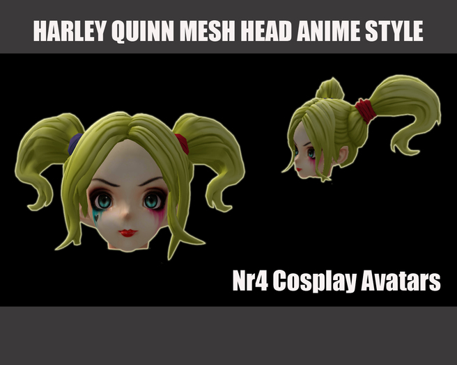 Harley quinn head anime style working demo