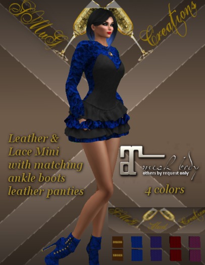 Leather & Lace Ruffled Mini