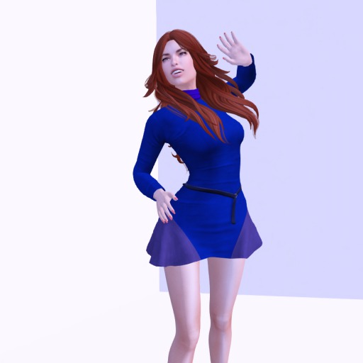 Wassy Flare Dress Blue Box
