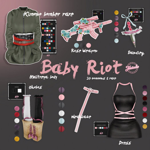 *Tentacio* Baby riot dress pink mix