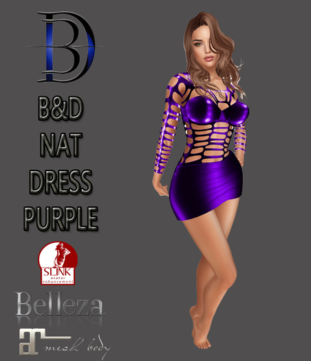 [B&D] NAT DRESS PURPLE HUD