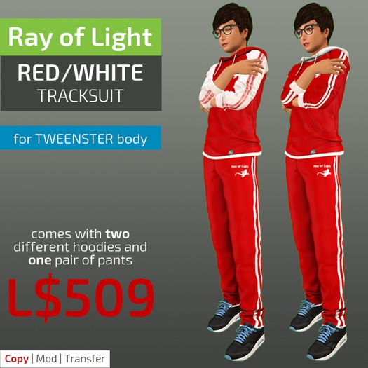 (RL) Tracksuit (complete) (red/white)