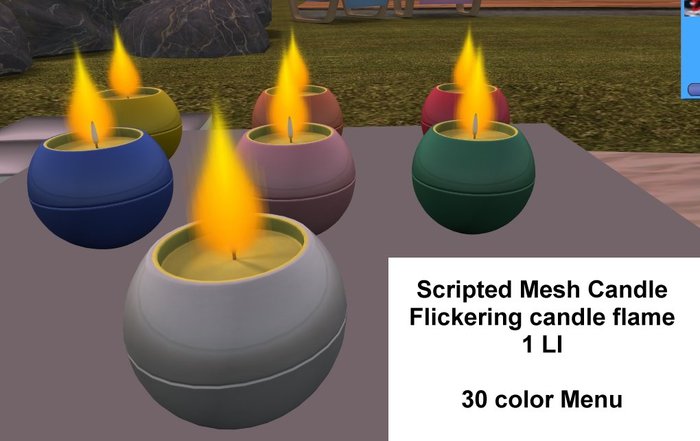 mesh candle - scripted & animated - 1 LI