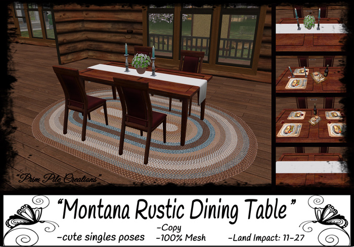 ~PPC~ Montana Rustic Dining Table BOXED