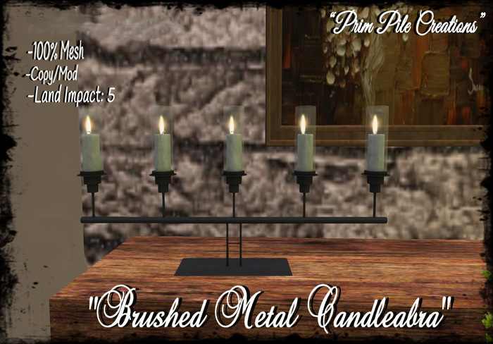 ~PPC~ Brushed Metal Candleabra BOXED
