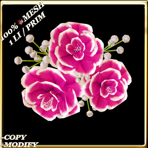LW_ 3 Roses Hair Flower - R 3