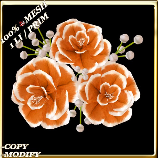 LW_ 3 Roses Hair Flower - R 6