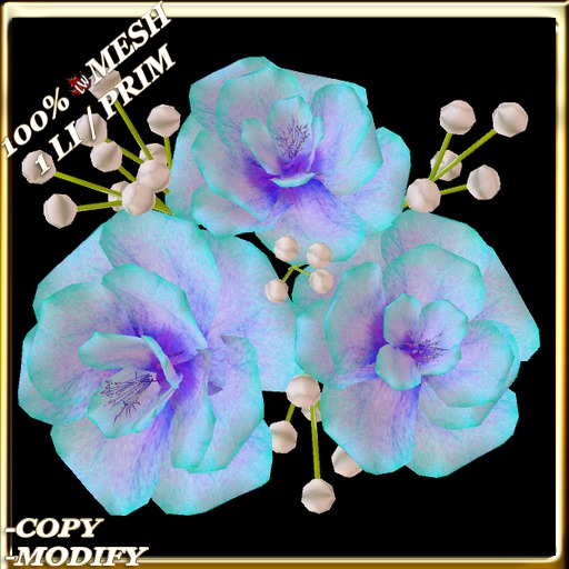LW_ 3 Roses Hair Flower - R 8