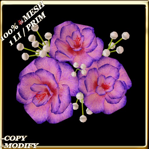 LW_ 3 Roses Hair Flower - R 9