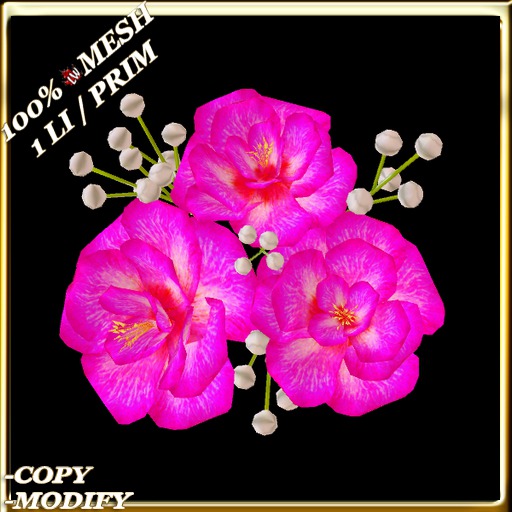 LW_ 3 Roses Hair Flower - R 10