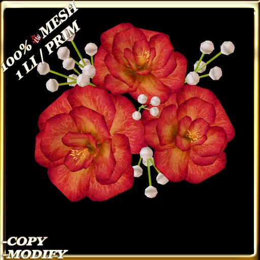 LW_ 3 Roses Hair Flower - R 11